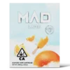 A Mad Labs 1g Orange Creamsicle hybrid vape cartridge shown next to its orange and white branded packaging.